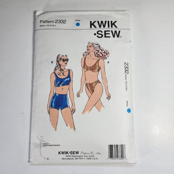 Kwik Sew Bathing Suit Patterns 2332 Two-Piece Boy Shorts or Hi Cut - Picture 1 of 8